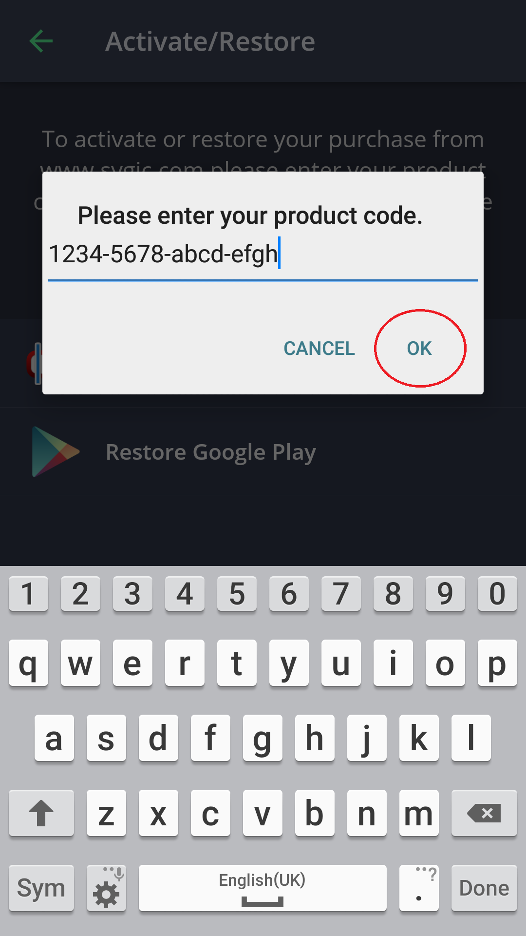 sygic product code for android free